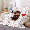 Cartoon M-Monchhichis-S Cute Blanket Warm Soft Suitable For Bedroom Sofa Bed Living Room Office Travel Camping Gifts