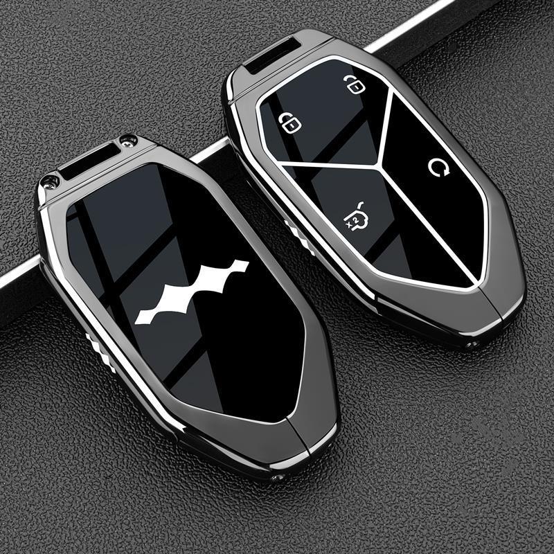 Чехол-брелок для ключа автомобиля Оболочка Брелок Для BYD Equation Leopard 8 Leopard 5 2025 2024 Сплав цинка Кожаный Держатель Защита Аксессуары