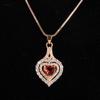 BELLA BOX Горячие продажи в форме сердца, рубиновые драгоценные камни, цвет розового золота, 5А, циркон, цепочка на ключицу, простое хрустальное ожерелье для женщин, свадебные украшения, оптовая продажа