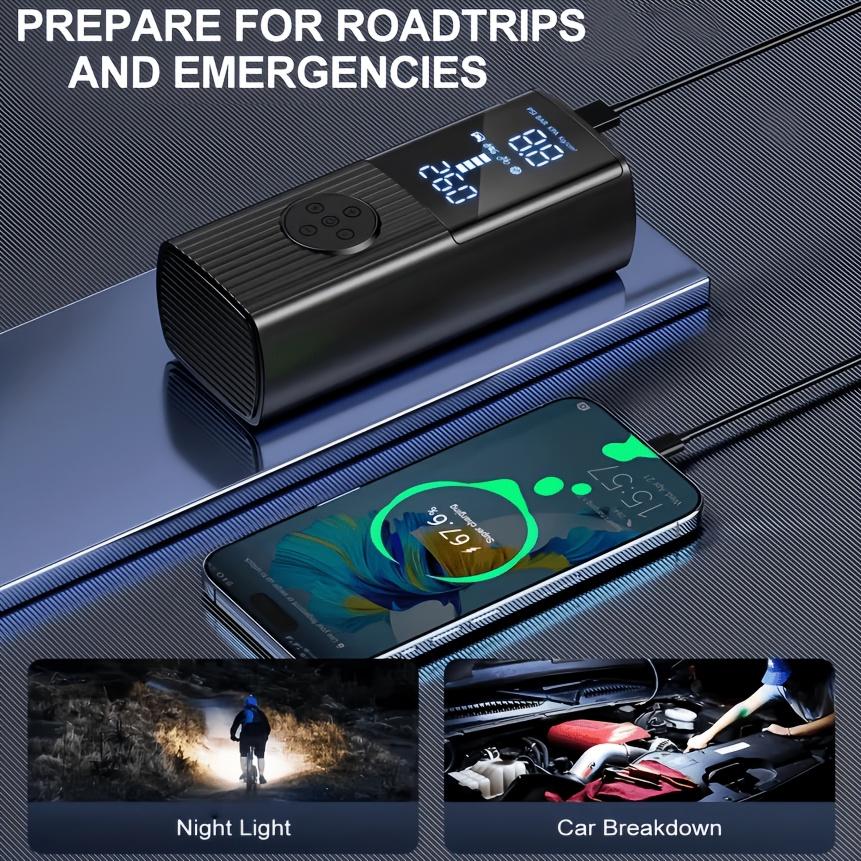 Portable tire pressure gauge with integrated air pump for car tire inflation210PSI Air Pressure22Tank design with rechargeable battery LED Lighted