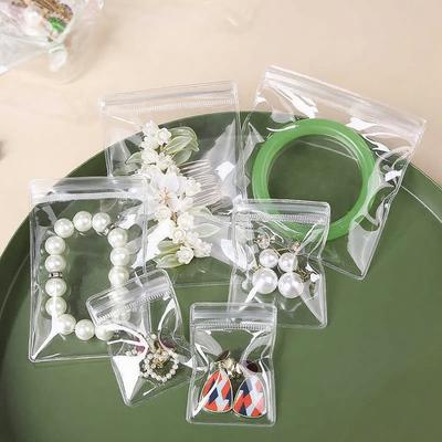 10-100 шт. 0,24 мм ПВХ Прозрачный мешок для хранения ювелирных изделий 4x6-15x15 см Серьги Ожерелья Часы Кольца Браслеты Герметичный упаковочный мешок