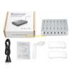 W89C Металлическая USB-станция для зарядки Быстрая многопортовая USB-станция Черный/Серебристый