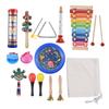14Pcs Wooden Percussion Instruments Set Musical Instruments Interesting Interactive Games Hand Eye