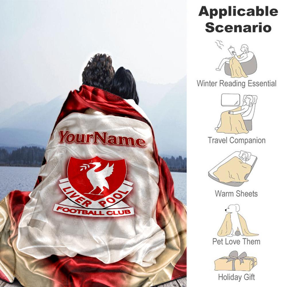 Liverpool Personalized Name Blanket Throw Personalized Blanket Ultra-Soft for Couch Office Chair Picnics Home Decor for All Occasions