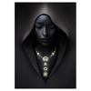 Gold Necklace African Woman Canvas Painting Figure Art Posters and Prints Black Women Wall Art Pictures for Living Room Decor