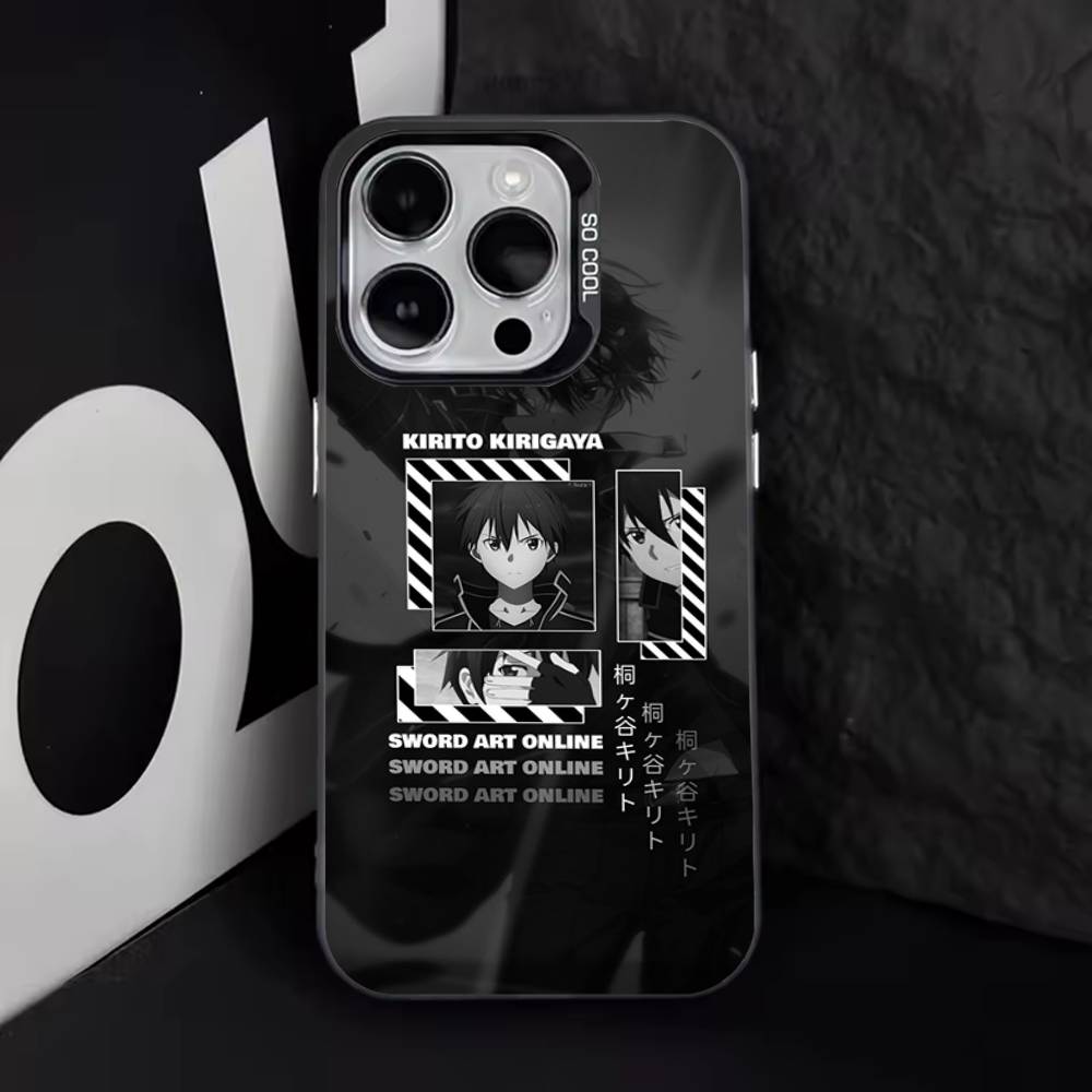 Sword Art Online SAO Kirigaya Phone Case For iPhone 16,15,14,13,12,11,8,7,Pro,Max,Plus,Mini,XS,SE Anti Fall Black Matte Hard