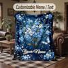 Floral Nature Illustration Theme Throw Blanket Custom Name Text Personalized Blanket Soft Cozy Blanket for Home Sofa Bed