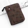 New Men's Wallet Business Solid Color Frosted Business Short Card Bag Pocket Wallet Draw Carla Chain Bag