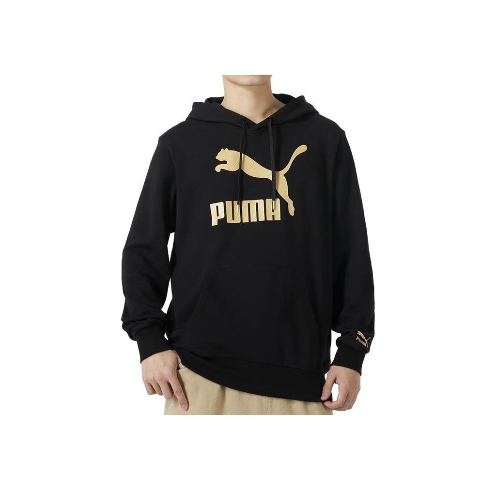 Puma Large Logo Letter Print Casual Hoodie Men Hoodies Black 625822-01