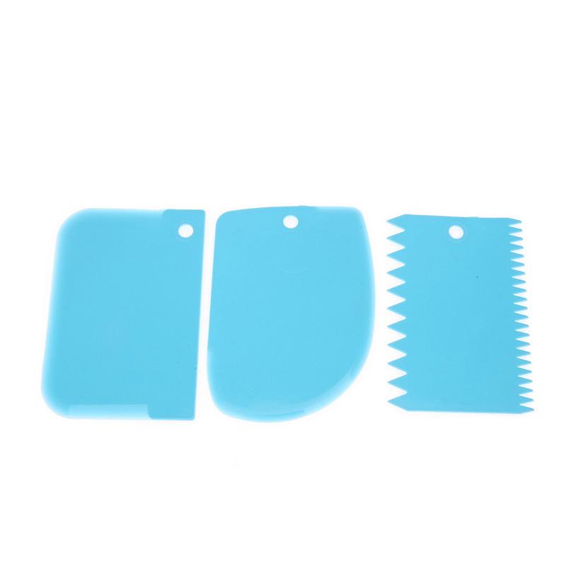 3Pcs/Set Dough Icing Fondant Scraper Plastic Cake Baking Cream Modelling Tool