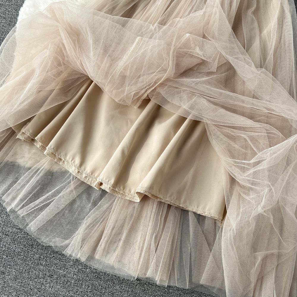 Новое весенне-осеннее шерстяное лоскутное платье-миди из тюля на тонких бретельках + короткий твидовый жакет-пальто для женщин, комплект из 2 предметов, наряды