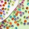 7mm Jewellery Making Acrylic 500pcs Flat Round Alphabet DIY Accessories Loose Beads Transparent Mixed Letter Keychain Necklace Bracelet Pendant