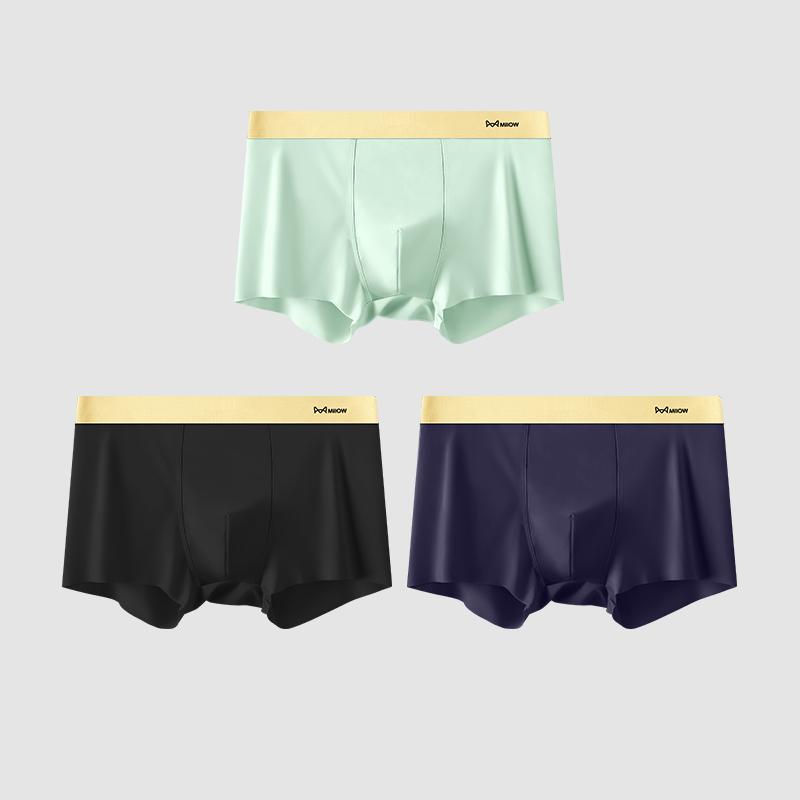 Мужские трусы MiiOW, 3 шт., Ice Silk, 7A, проводящее антибактериальное мужское нижнее белье, летние сексуальные бесшовные боксеры, шорты L-4XL