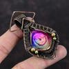 Rainbow Solar Quartz Druzy Pendant Copper Wire Wrapped Pendant Handmade Ethnic Pendant Copper Jewelry Gemstone Pendant Special Occasion Gift