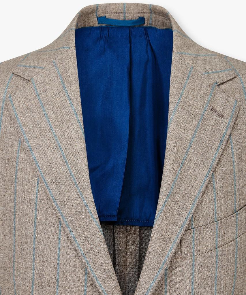 Man On The Boon [Loro Piana Fabric] Striped Wool Single Jacket_Gray 4714151004