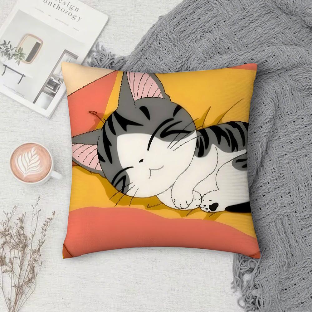 Cartoon Chis Sweet Home Pillow Case Square DoubleSided Printing Sofa Cushion Cover Pillowcase Bedroom Bedside