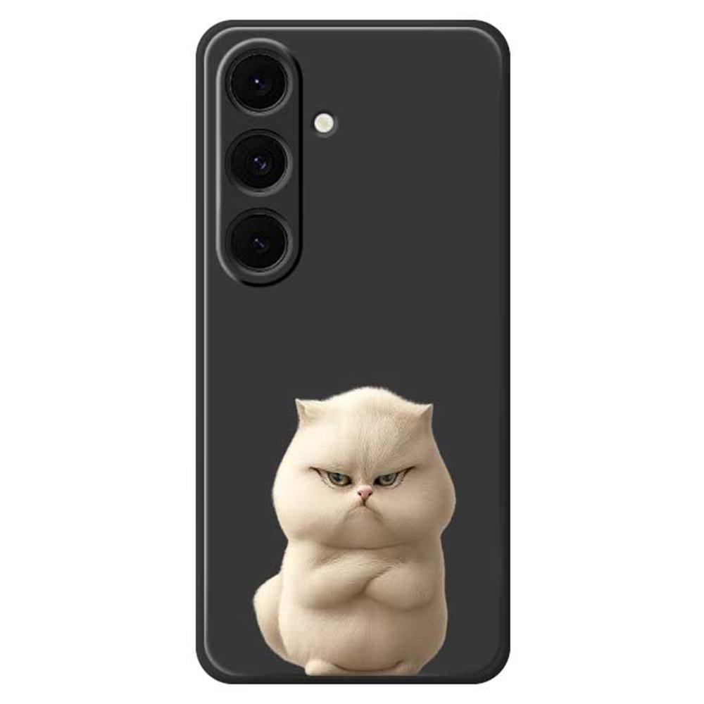 Для Samsung Galaxy S25+ Чехол Печать узора злого кота Прямой край ТПУ Задняя крышка для телефона