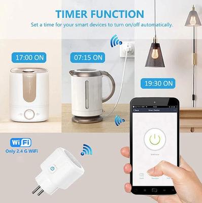 ЕС WiFi Умная вилка 16А/20А Розетка с монитором мощности Удаленное управление через приложение Smart Life Переключатель-таймер Поддержка Google Home Alexa Assistant