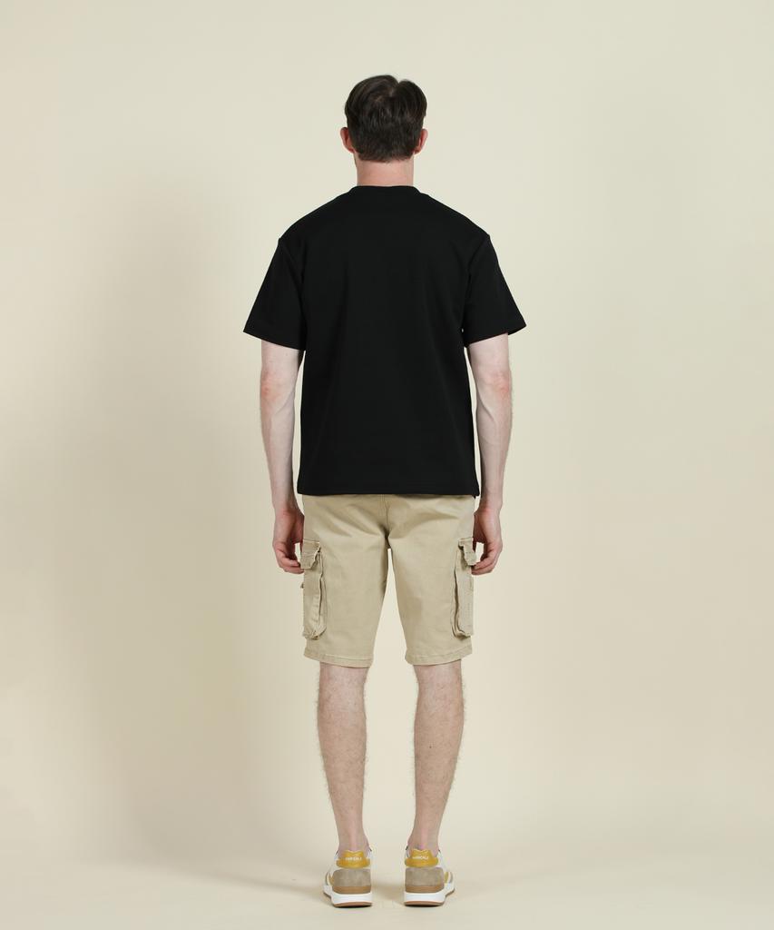 PANICALE Beige Washed Cotton Blend Cargo Shorts