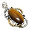 Тигровый глаз Ручной работы Серебро 925 пробы Двухцветный Подарочный кулон 2,36" J2V57
