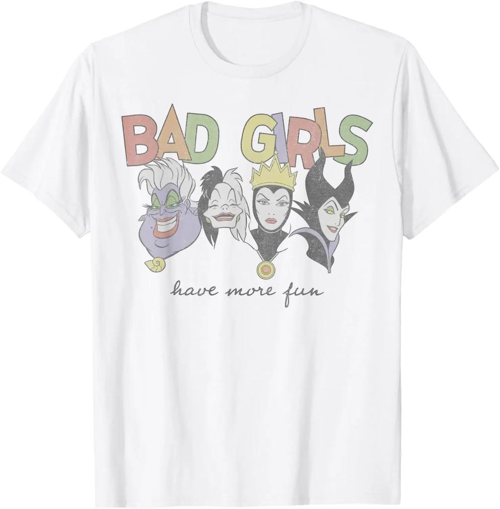 Fashion Casual Disney Princess Villains Bad Girls Have More Fun T-Shirt S-4XL Summer