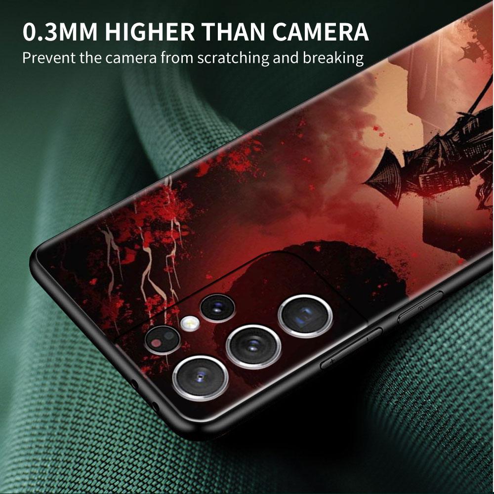 Чехол для Samsung Galaxy S20 S22 Ultra S21 FE S10 S9 Plus Note 20 10 Lite 9 Мягкий чехол для телефона Пейзаж Живопись тушью Искусство самурая