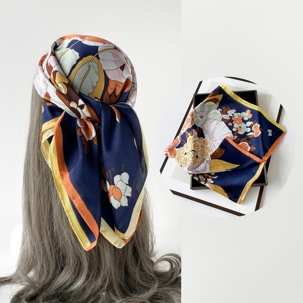 Весенне-летний атласный длинный шарф для женщин, солнцезащитная шаль, модный атласный длинный шарф для красоты, универсальный дорожный шарф