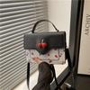 2025 New Cute Cherry Printed Messenger Bag Portable Small Square Bag Fresh Contrasting Color Design Girls Bag