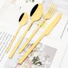 Набор столовой посуды золотого цвета, 30 предметов, набор столовых приборов из нержавеющей стали, нож, вилка, ложка, набор посуды, западная кухня, десертная вилка, ложка, столовые приборы