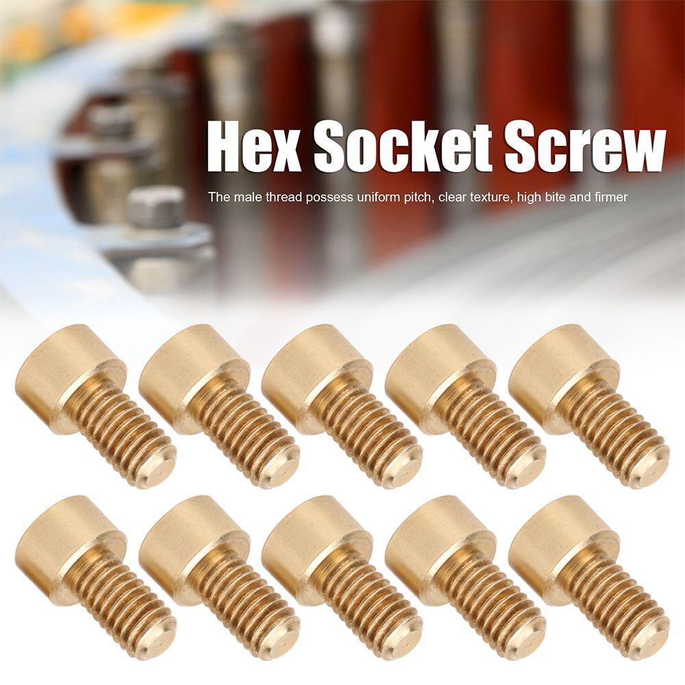 10pcs M6x10 Hex Socket Head Screw Copper Socket Head Bolt Industrial Supplies