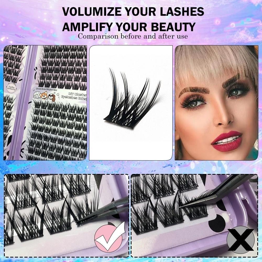 10/20/32Rows Mixed Length Thick Grafting Fake Eyelashes 12-16MM DIY Lashes Extension Women
