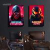 Dragon Assassin Space Armor Gaming Zone Canvas Posters Prints Wall Art Pictures Modern Gamer Bedroom Esports Room Decor Gifts