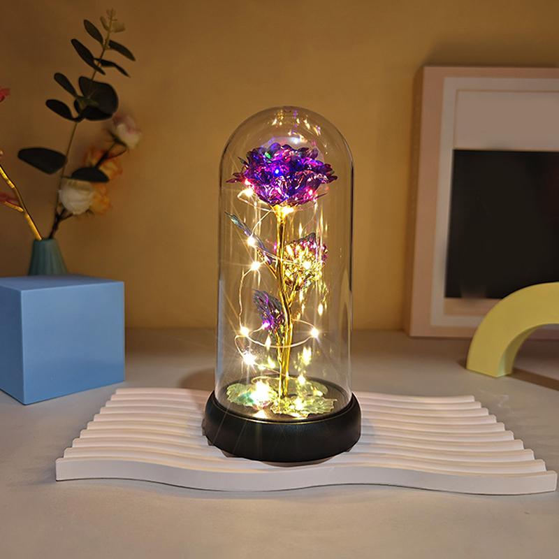 1 комплект светодиодных свадебных роз Galaxy Rose Decor Искусственные цветы светодиодные красные розы подарок на День святого Валентина Роза в акриловой подставке