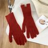 New Solid Color Gloves For Women In Winter Versatile For Students Cute Five Finger Knitted Knitted Couple Touchscreen Cute Warm Cycling