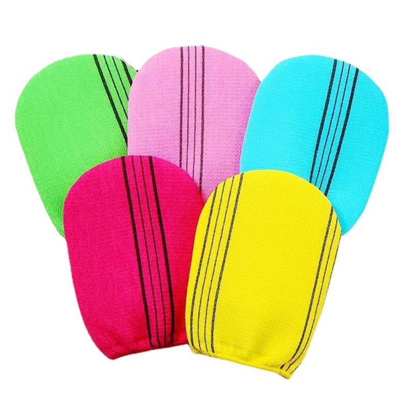 Случайный цвет мочалка-перчатка для ванны для эффективного отшелушивания Мягкая перчатка для глубокой очистки и полировки тела для ежедневного использования в душе