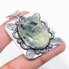 Prehnite Handmade 925 Sterling Silver Jewelry Pendant 2.25" W7B24