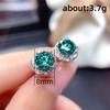 Серьги-гвоздики Sterling Green Round CZ в форме цветка, простые, элегантные, женские, аксессуары для прокалывания ушей, новые ювелирные изделия