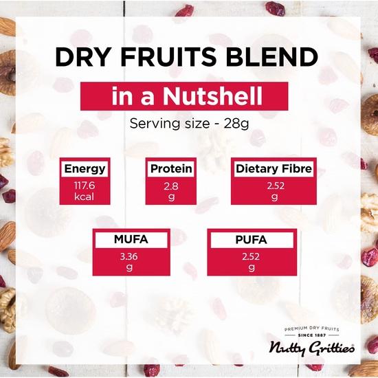 Смесь орехов и сухофруктов Nutty Gritties 200г - Миндаль из Калифорнии, Грецкие орехи, Инжир и Клюква, Здоровые закуски для детей и взрослых