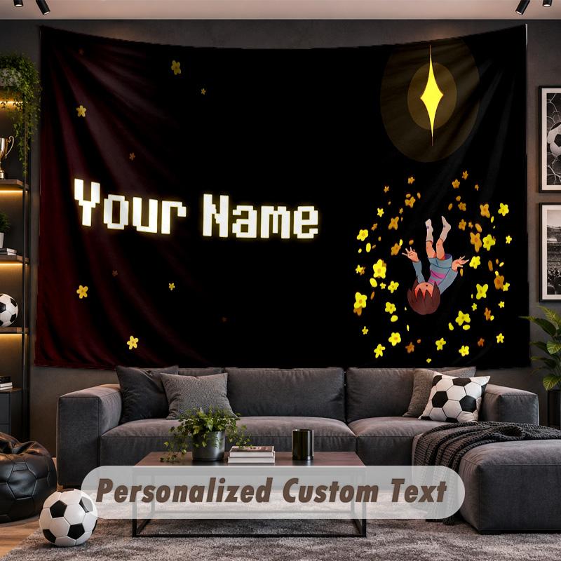 Undertale Personalized Tapestry Support Custom Name, Wall Art Home Decoration