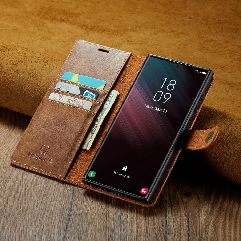 DG.MING 2 в 1 Магнитный съемный чехол-бумажник из воловьей кожи для телефона Samsung S23 S22 S21Ultra Plus S21 S20FE A14 A13 A53/iPhone 15 14 13 12Pro Max