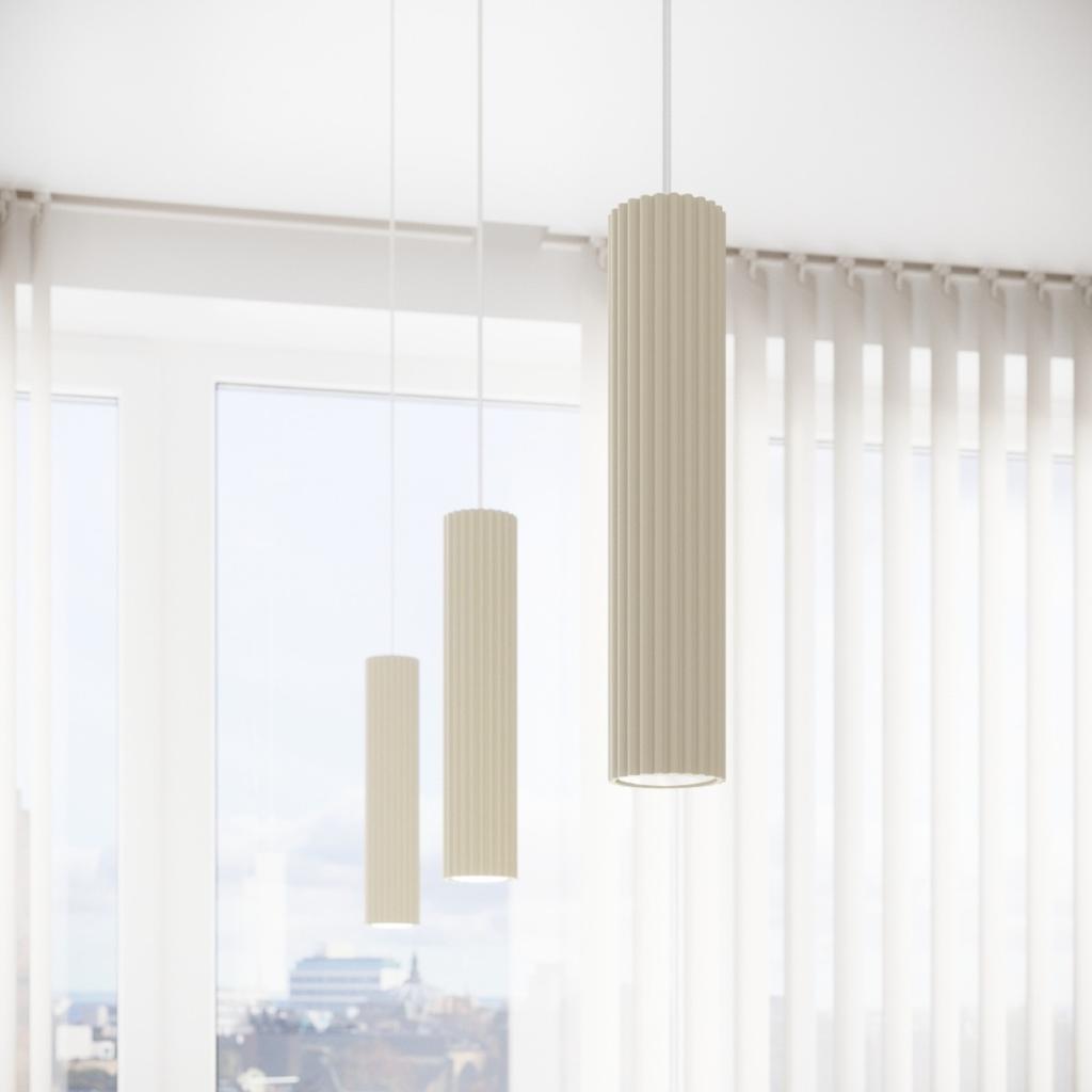 Lampka Biurkowa Nowoczesna Beżowa Ruchomy Karbowany Reflektorek Włącznik 1Xgu10 10W Karbon Sollux Lighting