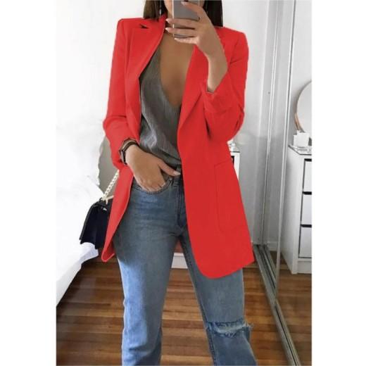 Women's Casual Oversized Long Blazer Cardigan Jacket Coat Autumn Fashion Long Sleeve Cardigan Solid Color Office Ladies Solid Color Blazer Plus Size