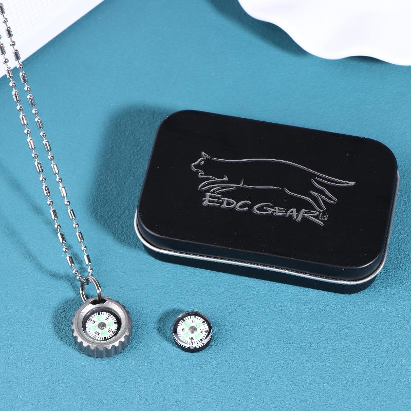 3in1 PEI Compass Pendant Necklace EDC Directional Outdoor Tool Portable for Adventure  Gear