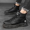 2024 новая оснастка мужские ботинки осень и зима высокие мартинсы мужские увеличивающие рост модные туфли мужская уличная мотоциклетная обувь старая