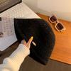Brown Knitted Bucket Hat Women's New Autumn and Winter Ear Protector Basin Hat Wool Bucket Hat