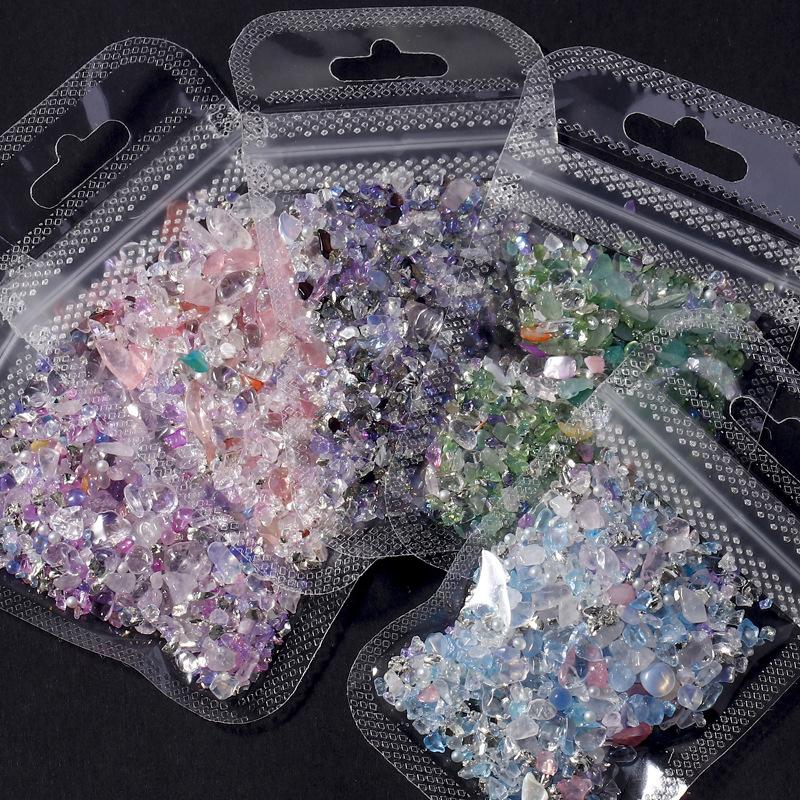 1 Pack Irregular Nail Crystal Gravel Glass Crushed Stones Jade For Nails Decoration Accessories Parts Manicure Rhinestone Charms