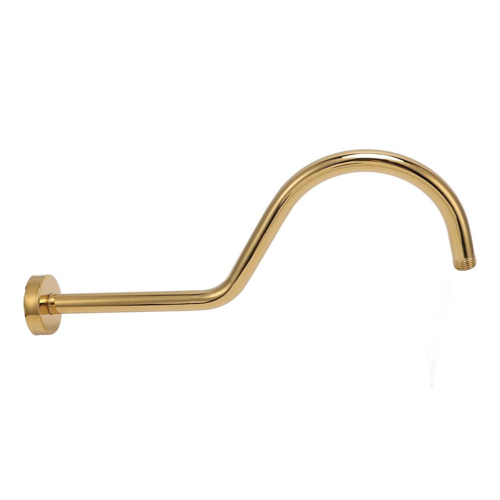 NPT Shower Head Extension Arm Brushed Gold S Shaped Gooseneck Stainless Steel Shower Head Pipe for Bathroom