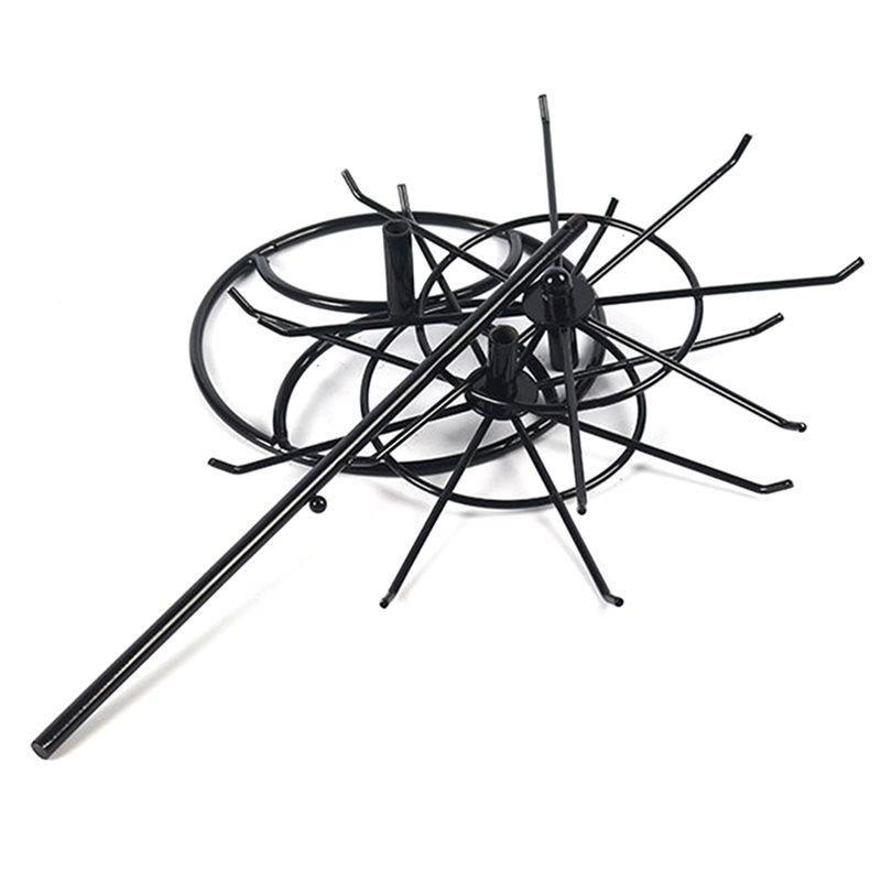 2025 Trend Rotating Jewelry Display Stand For Hanging Earrings Rings 2 Tier Round Metal Necklace Organizer For Watches Bracelets