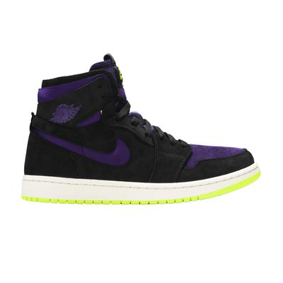 Женские кроссовки Jordan 1 High Zoom Air CMFT Черный Фиолетовый Лимонно-Ядовитый (Женский)