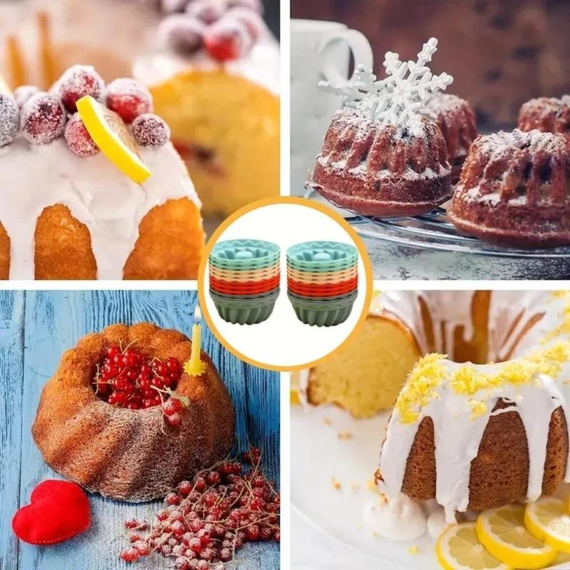12 шт. Силиконовая форма для торта Пищевой класс Форма для выпечки торта Кухонная посуда для выпечки Изготовление DIY Инструмент для выпечки торта Для тортов